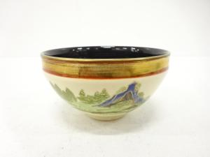 貴山造　金彩色絵　山水　天目　茶碗